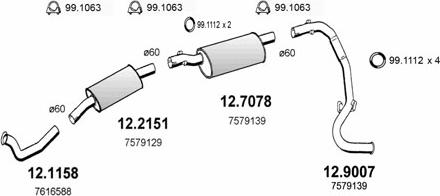 ASSO ART0726 - Sistem de esapament - allinparts.ro