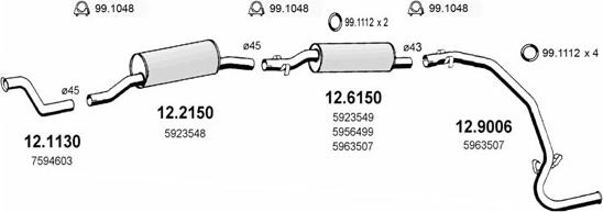 ASSO ART0723 - Sistem de esapament - allinparts.ro