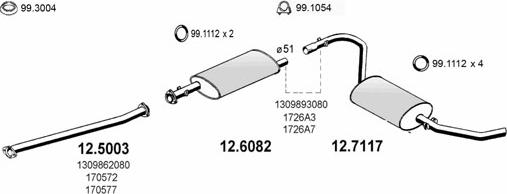 ASSO ART0727 - Sistem de esapament - allinparts.ro