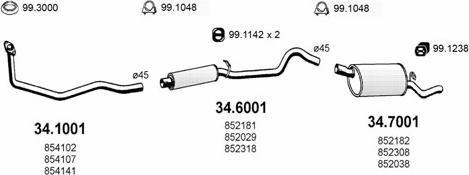 ASSO ART1563 - Sistem de esapament - allinparts.ro