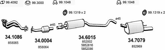 ASSO ART1699 - Sistem de esapament - allinparts.ro