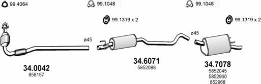 ASSO ART1698 - Sistem de esapament - allinparts.ro