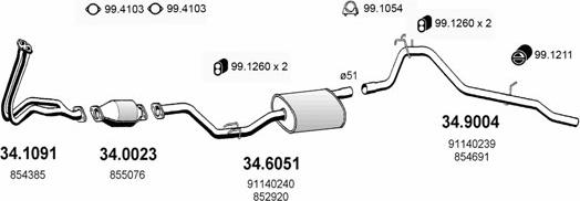 ASSO ART1664 - Sistem de esapament - allinparts.ro
