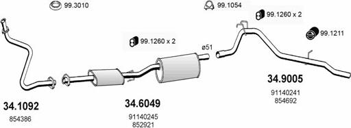 ASSO ART1665 - Sistem de esapament - allinparts.ro