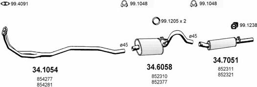ASSO ART1605 - Sistem de esapament - allinparts.ro