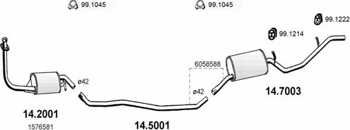 ASSO ART1043 - Sistem de esapament - allinparts.ro