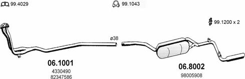 ASSO ART1221 - Sistem de esapament - allinparts.ro