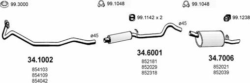 ASSO ART1792 - Sistem de esapament - allinparts.ro