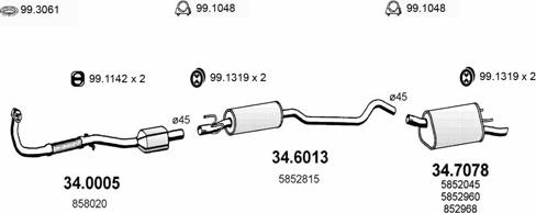 ASSO ART1749 - Sistem de esapament - allinparts.ro