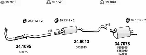 ASSO ART1741 - Sistem de esapament - allinparts.ro