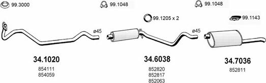 ASSO ART1779 - Sistem de esapament - allinparts.ro