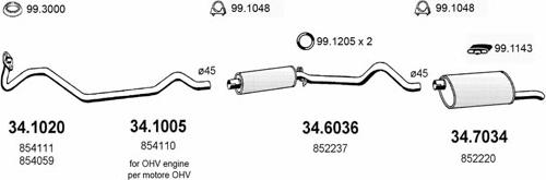 ASSO ART1774 - Sistem de esapament - allinparts.ro