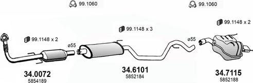 ASSO ART3569 - Sistem de esapament - allinparts.ro