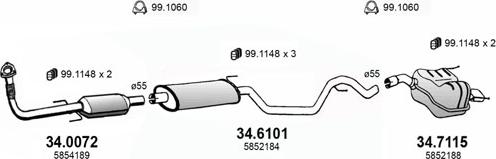 ASSO ART3564 - Sistem de esapament - allinparts.ro
