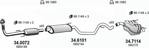 ASSO ART3565 - Sistem de esapament - allinparts.ro