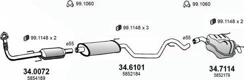 ASSO ART3568 - Sistem de esapament - allinparts.ro