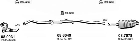 ASSO ART3189 - Sistem de esapament - allinparts.ro