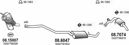 ASSO ART3185 - Sistem de esapament - allinparts.ro
