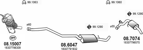 ASSO ART3188 - Sistem de esapament - allinparts.ro