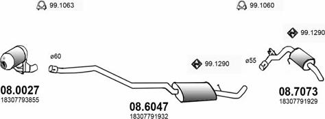 ASSO ART3187 - Sistem de esapament - allinparts.ro