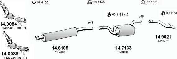 ASSO ART3358 - Sistem de esapament - allinparts.ro