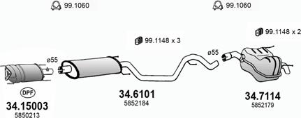 ASSO ART3305 - Sistem de esapament - allinparts.ro