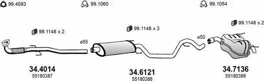 ASSO ART3303 - Sistem de esapament - allinparts.ro