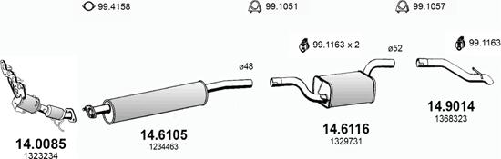 ASSO ART3384 - Sistem de esapament allinparts.ro
