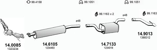 ASSO ART3385 - Sistem de esapament allinparts.ro