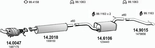 ASSO ART3386 - Sistem de esapament - allinparts.ro