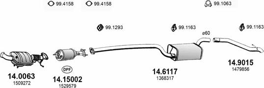 ASSO ART3387 - Sistem de esapament - allinparts.ro