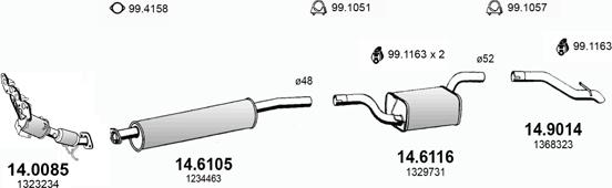 ASSO ART3374 - Sistem de esapament allinparts.ro