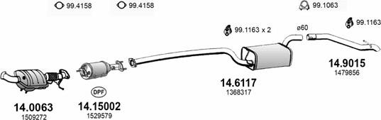 ASSO ART3376 - Sistem de esapament - allinparts.ro