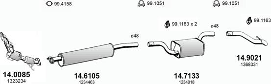 ASSO ART3371 - Sistem de esapament - allinparts.ro