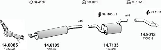 ASSO ART3373 - Sistem de esapament allinparts.ro