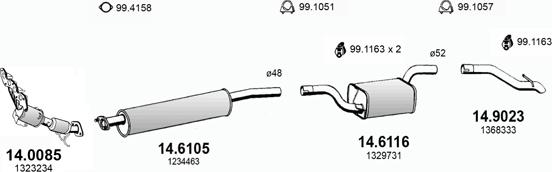 ASSO ART3372 - Sistem de esapament - allinparts.ro