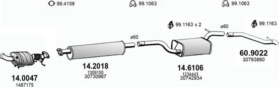 ASSO ART3743 - Sistem de esapament - allinparts.ro