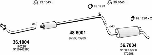 ASSO ART2402 - Sistem de esapament - allinparts.ro