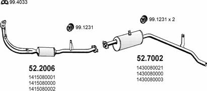 ASSO ART2398 - Sistem de esapament - allinparts.ro