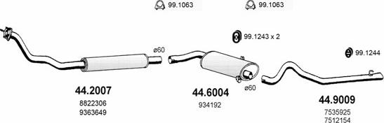 ASSO ART2224 - Sistem de esapament - allinparts.ro