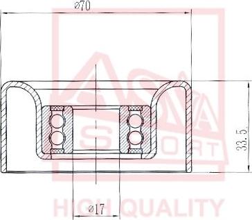 ASVA TYBP-043 - Intinzator, Curea trapezoidal - allinparts.ro
