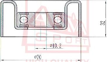 ASVA TYBP-047 - Intinzator, Curea trapezoidal - allinparts.ro