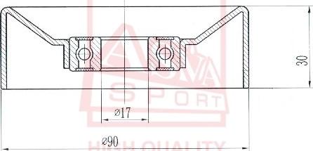 ASVA TYBP-031 - Intinzator, Curea trapezoidal allinparts.ro