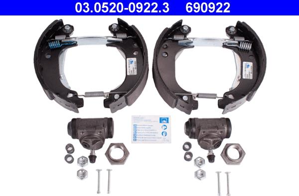 ATE 03.0520-0922.3 - Set saboti frana allinparts.ro