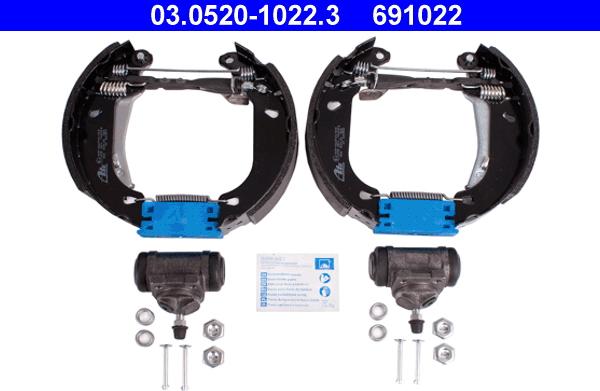 ATE 03.0520-1022.3 - Set saboti frana allinparts.ro