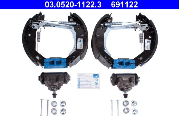ATE 03.0520-1122.3 - Set saboti frana allinparts.ro
