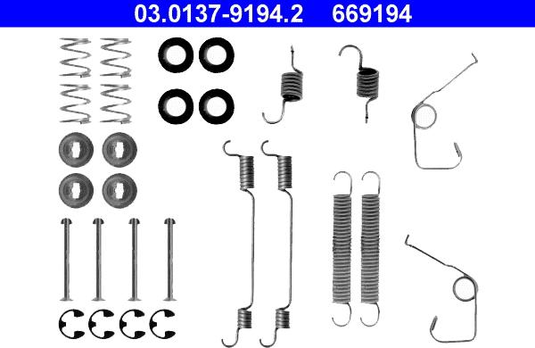 ATE 03.0137-9194.2 - Set accesorii, sabot de frana allinparts.ro