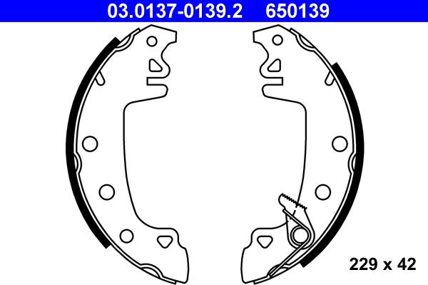 ATE 03.0137-0139.2 - Set saboti frana allinparts.ro
