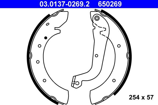 ATE 03.0137-0269.2 - Set saboti frana - allinparts.ro