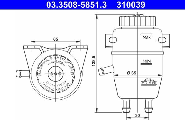 ATE 03.3508-5851.3 - Vas de expansiune, lichid frana - allinparts.ro